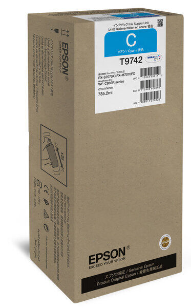 Original Epson Druckerpatrone T9742 Cyan ~735,2 ml