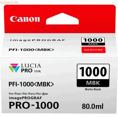 Original Canon PFI-1000 MBK Schwarz matt 0545C001...