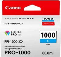 Original Canon PFI-1000 C Cyan 0547C001 Tintenpatrone (80ml)