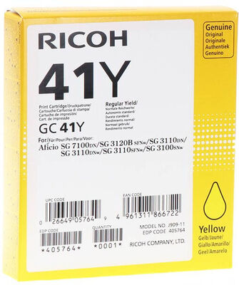 Original Ricoh 405764 GC-41 Y Tintenpatrone Gelb (~2200...
