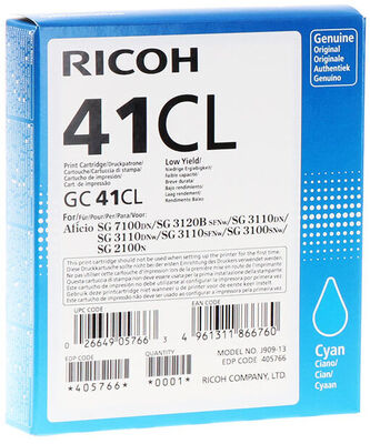 Original Ricoh 405766 GC-41 CL Tintenpatrone Cyan (~600...