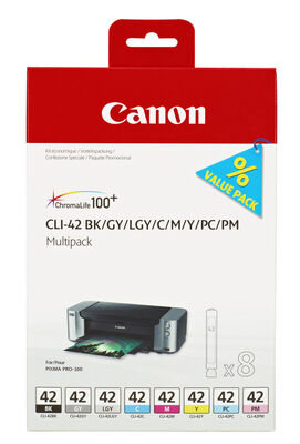 Original Canon CLI-42 8-Patronen Multipack BK C M Y GY PC...