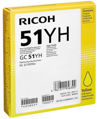 Original Ricoh 405865 GC-51 YH Tintenpatrone Gelb (~2500...