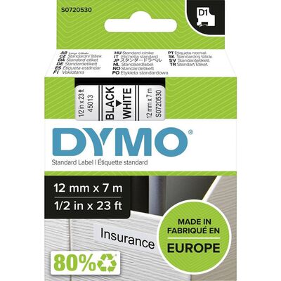 Dymo D1 45013 12mm x 7m Schriftband Selbstklebend Etikett...