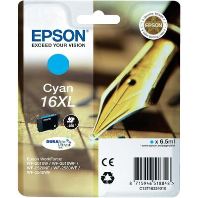 Original Epson 16 XL T1632 Druckerpatrone Cyan (6.5ml,...