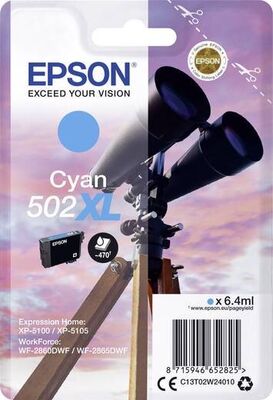 Original Epson 502 XL (C13T02W24010) Druckerpatrone Cyan...