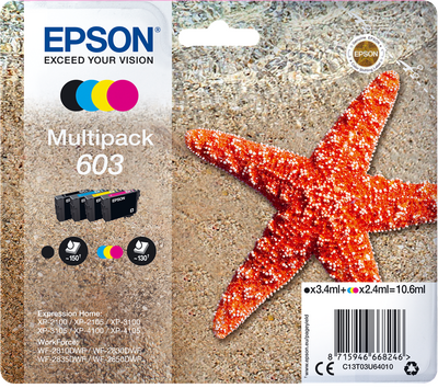 Original Epson 603 (C13T03U64010) 4er Set Multipack BK CMY