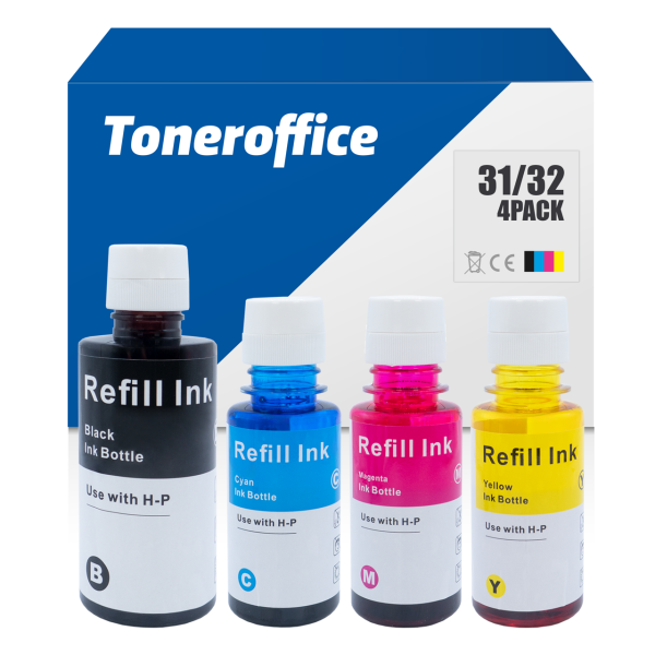 Kompatibel zu HP 31 XL HP 32  Tinte Schwarz, Cyan, Magenta, Gelb Set Smart Tank 500 530 555 559 570