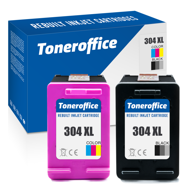 Kompatibel zu HP 304 XL Druckerpatronen Schwarz und Farbig 2er Set N9K08AE N9K07AE