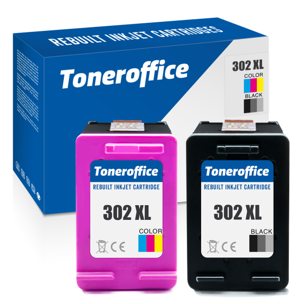 Kompatibel zu HP 302 XL Schwarz und Color Druckerpatronen 2er Set