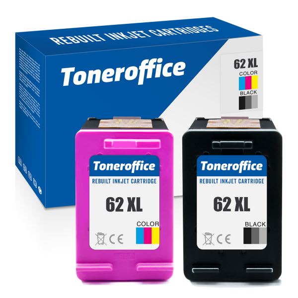 Kompatibel zu HP 62 XL Druckerpatrone Schwarz und 3-Color 2er Set
