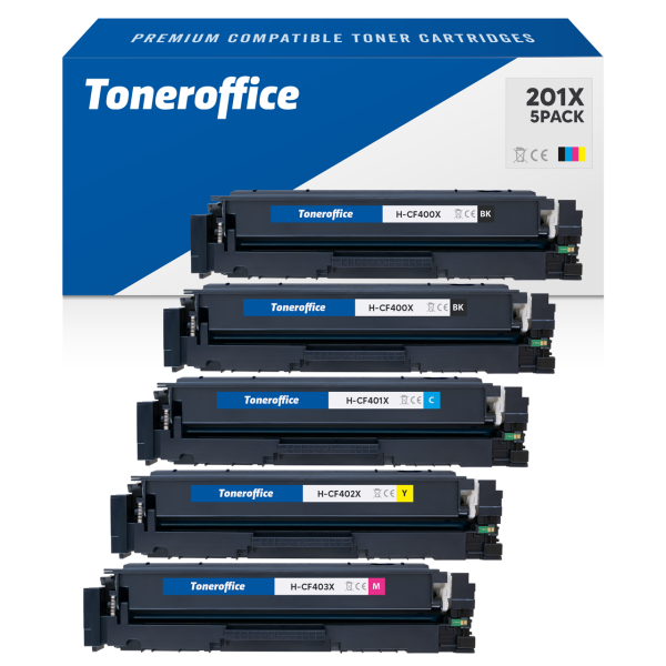 Kompatibel HP Color Laserjet Pro M252 M274 M277 201X Toner CF400X CF401X CF402X CF403X 5er Set