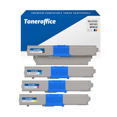 Kompatibel zu OKI C332 MC363 DN DNW Toner BK C M Y 4er...