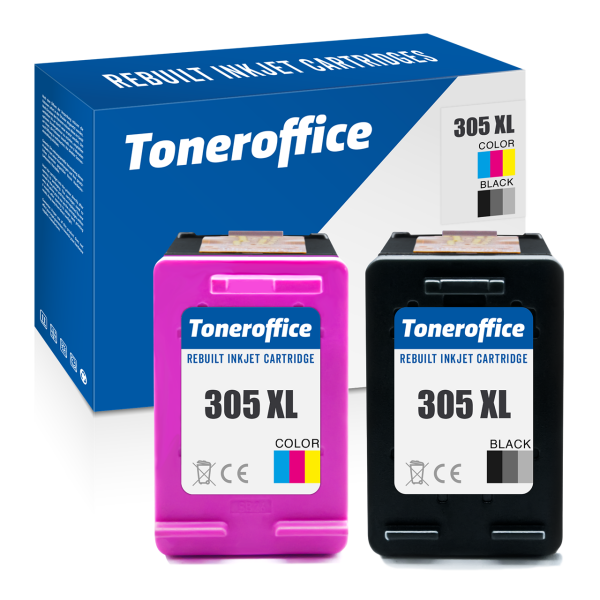 Kompatibel zu HP 305 XL BK Schwarz und Color Farbe Druckerpatronen 3YM63AE 3YM62AE 2er Set