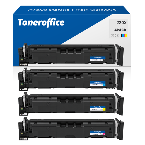Kompatibel zu HP 220X W2200X W2201X W2202X W2203X Toner BK C M Y 4er Set (BK ~7500 S./CMY ~5500S.)