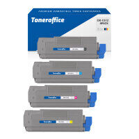 Kompatibel zu Oki 46507508 46507507 46507506 46507505 (C612) Toner BK C M Y 4er Set (BK ~8000 S./CMY ~6000S.)
