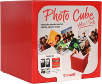 Original Canon PG-560 + CL-561 Schwarz und Color Multipack + Photo Cube + Fotopapier