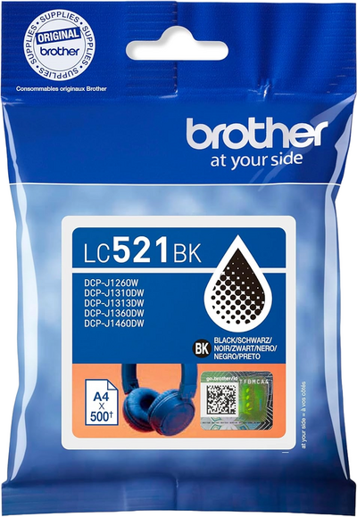 Original Brother LC-521BK Schwarz Druckerpatrone (~500...