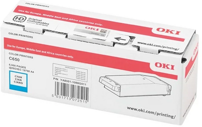Original OKI 09006127 (C650) Cyan Toner (~6000 Seiten)
