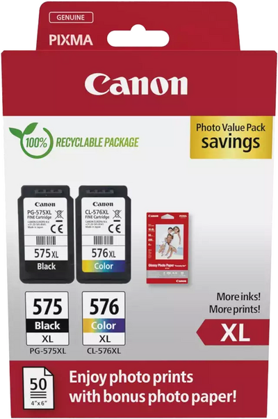 Original Canon PG-575 XL + CL-576 XL Schwarz und Color...