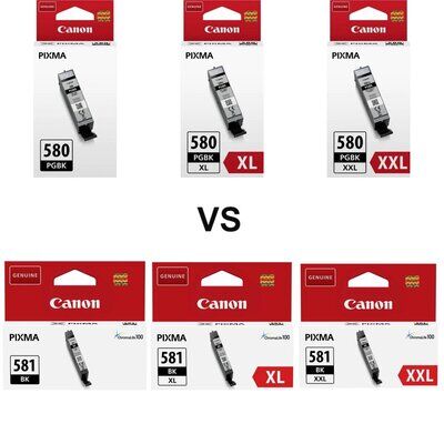 Canon PGI-580 / CLI-581 vs Canon PGI-580 XL / CLI-581 XL...