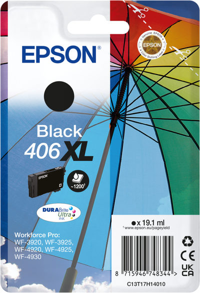 Original Epson 406XL C13T17H14010 Schwarz Druckerpatrone...