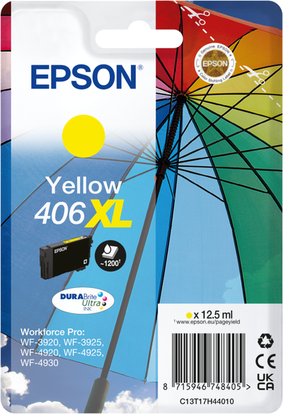 Original Epson 406XL C13T17H44010 Gelb Druckerpatrone...